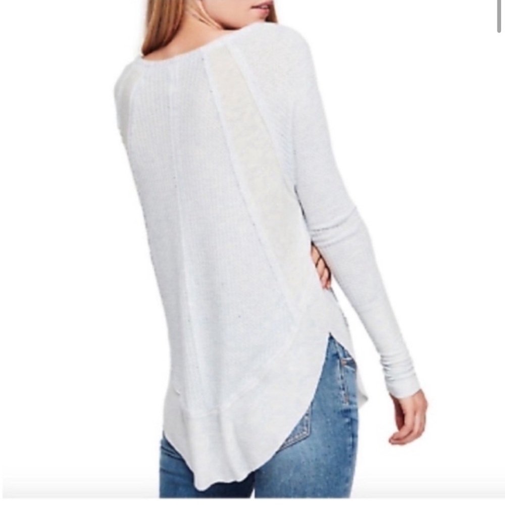 We The Free Catalina Pastel Blue Tunic Thermal Waffle Knit Long Sleeve - Picture 6 of 8